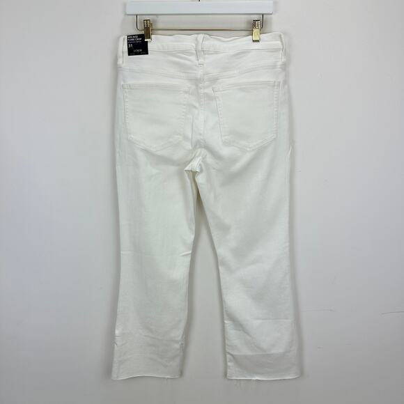 J.Crew Flare Crop White Jean Signature Stretch Denim Mid Rise Ankle US 31 NWT - Picture 10 of 14